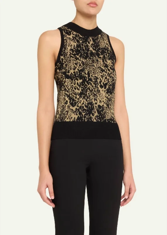 Style Without Limits Yasmine Top In Gold Leopard