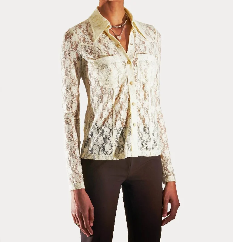 Stylish Statements Lace Alaina Shirt In Ivory