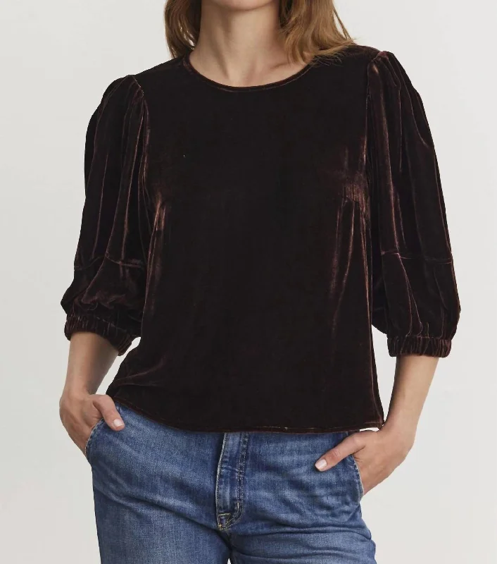 Relaxed Style Nancy Silk Velvet Top In Burlwood