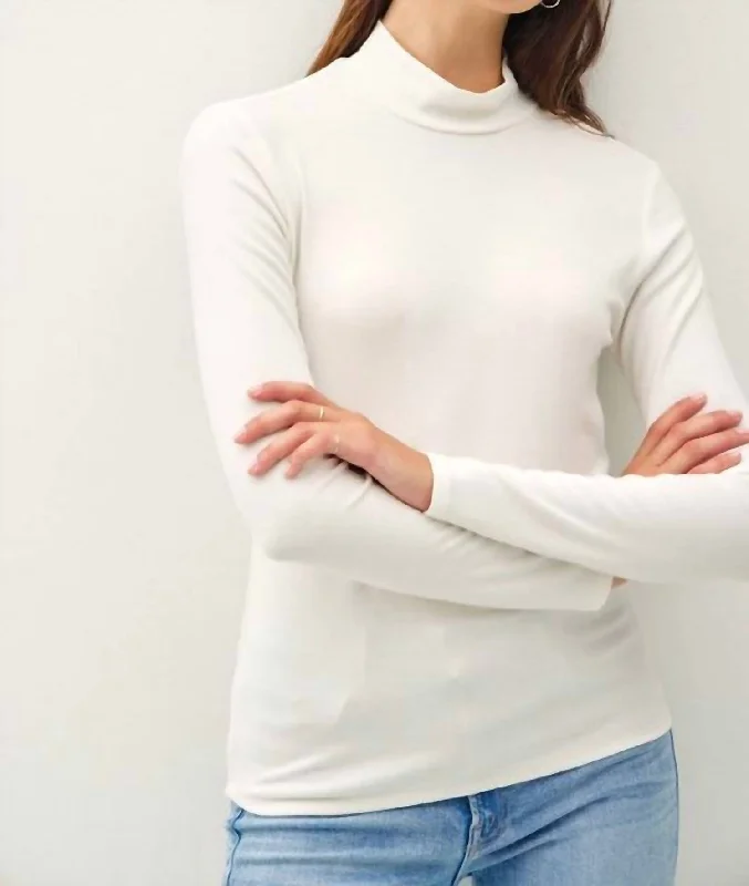 Special Offer Ultra Soft Turtleneck Top In Ivory