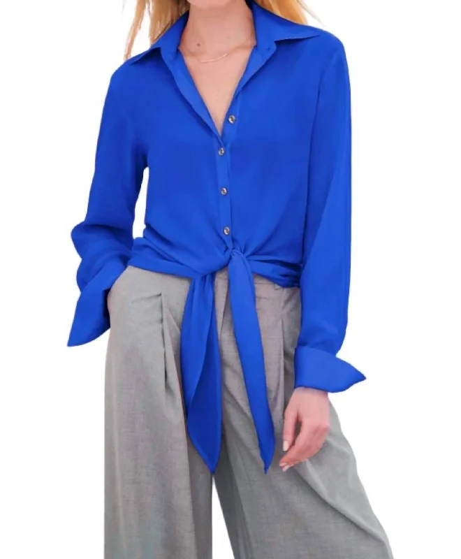 Timeless Elegance Redefined Lindy Top In Royal Blue