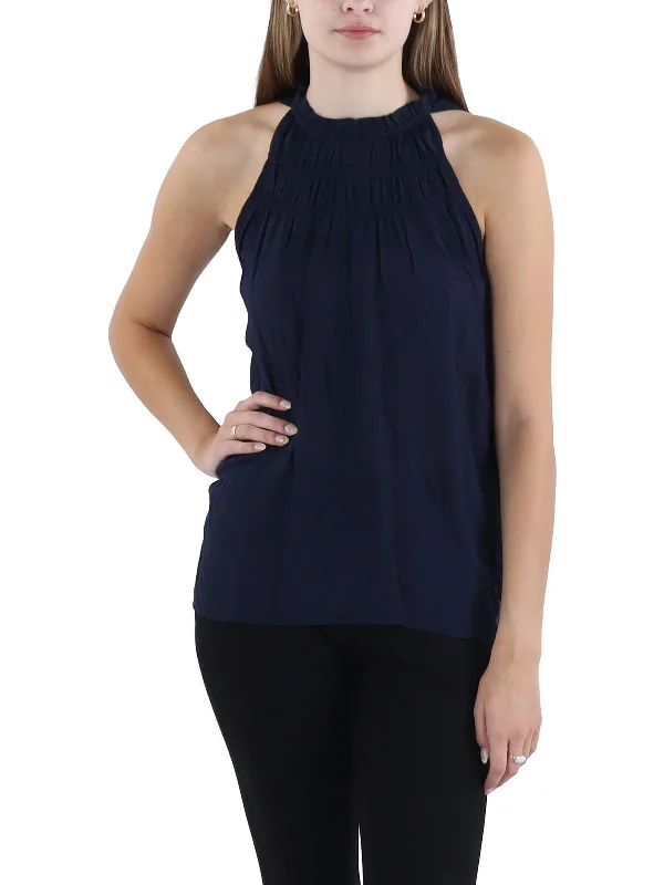 Urban Elegance Deals Nanette  Womens Ruffle Neckline Summer Shell