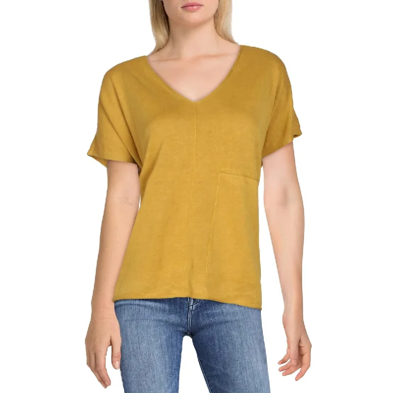 Discover Now Womens V Neck Cap Sleeves Top