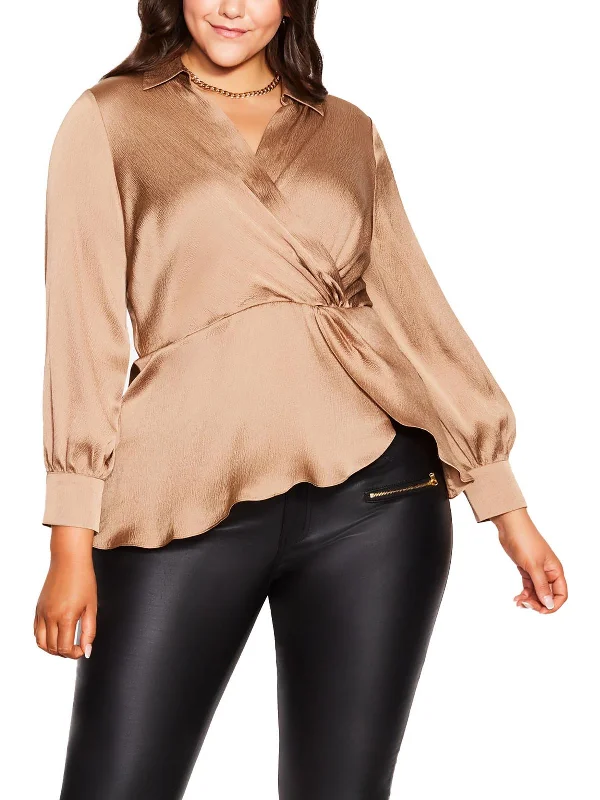 Vintage-Inspired Style Offers Womens Office Casual Wrap Top