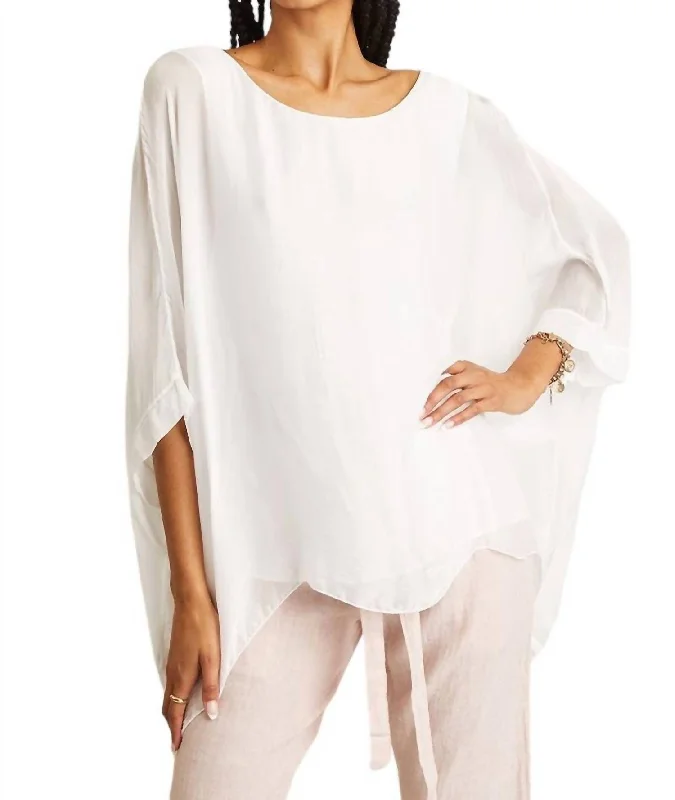 Classic Chic Deals Amber Silk Top In White