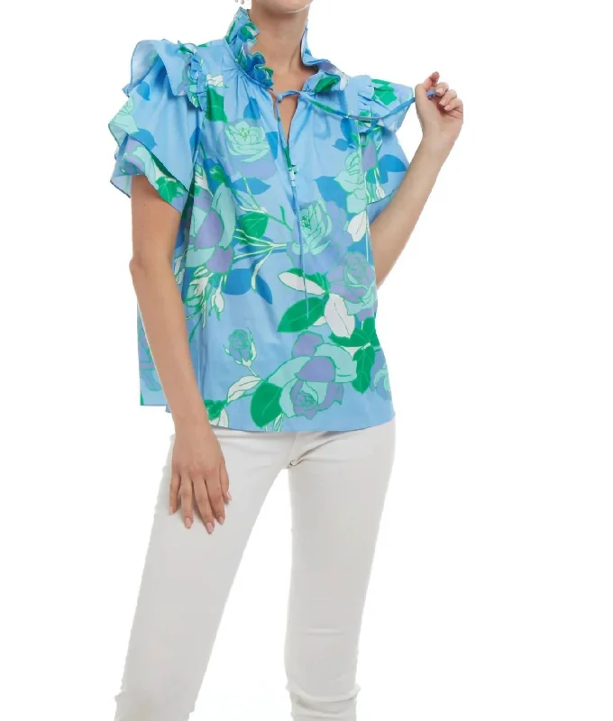 Timeless Elegance Sale St. Martin Top In Calypso Blue