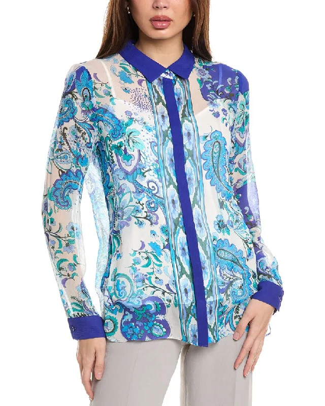 Fashion-Forward Offers Elie Tahari Calypso Scarf Silk Shirt