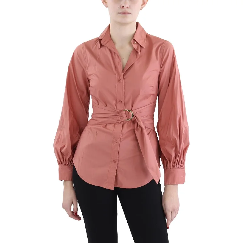 Best-Sellers Womens Buckle Collared Wrap Top