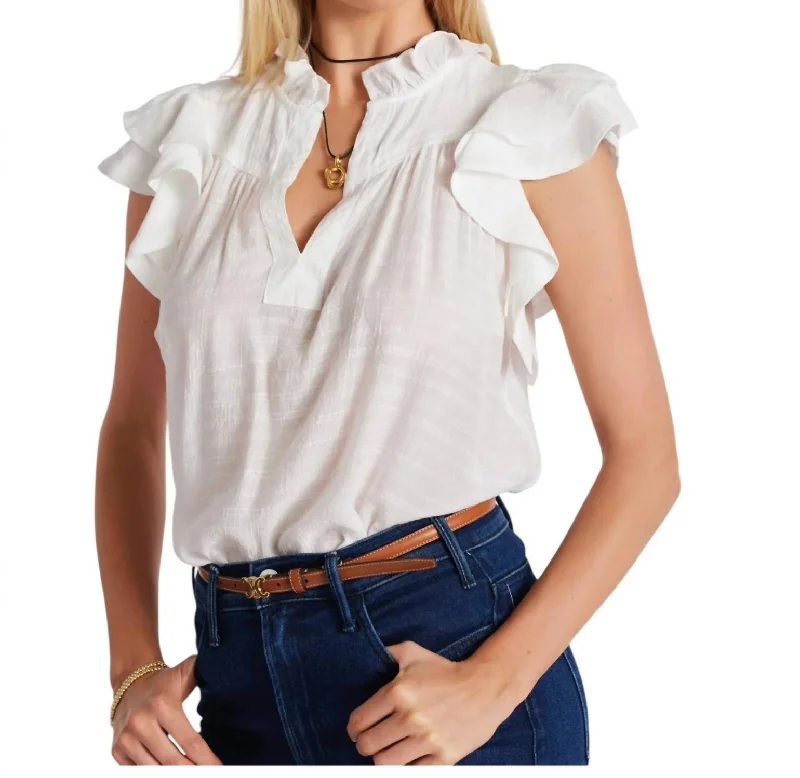 Stylish Statements Margarita Poplin Top In White