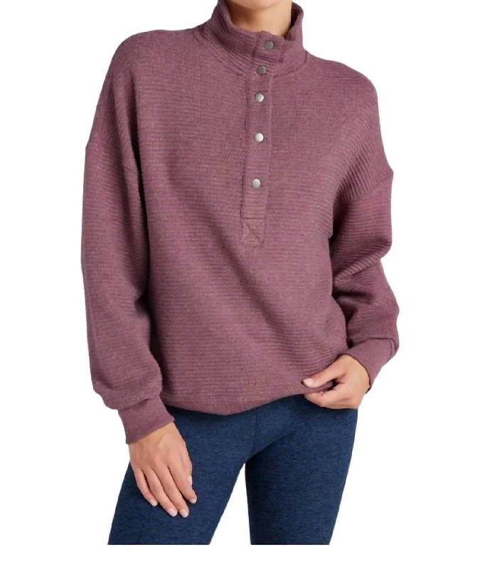 Chic & Cozy Collection Merrick Top In Eggplant