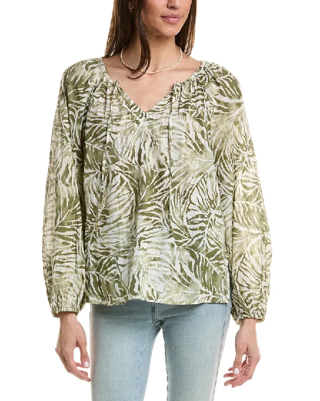 Chic And Edgy Tommy Bahama Monstera Mirage Peasant Top