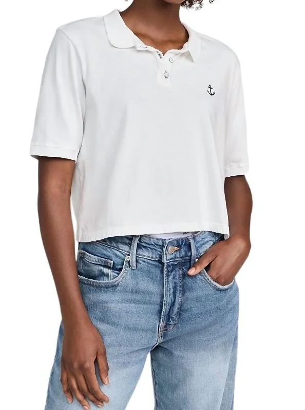 Budget Saver Cropped Polo In Ivory