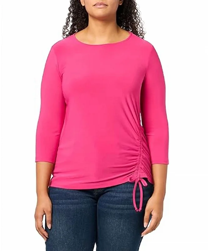 Fall Sale, Prices Drop Front Drawstring Tie Top In Fuchsia