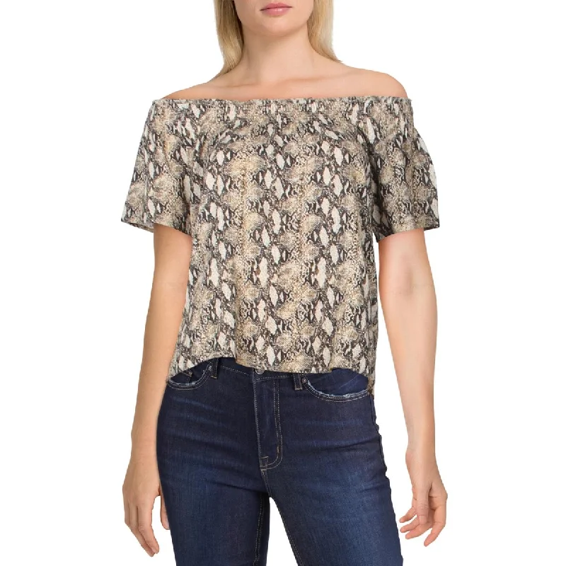 Chic Styles Cassidy Womens Cotton Printed Casual Top