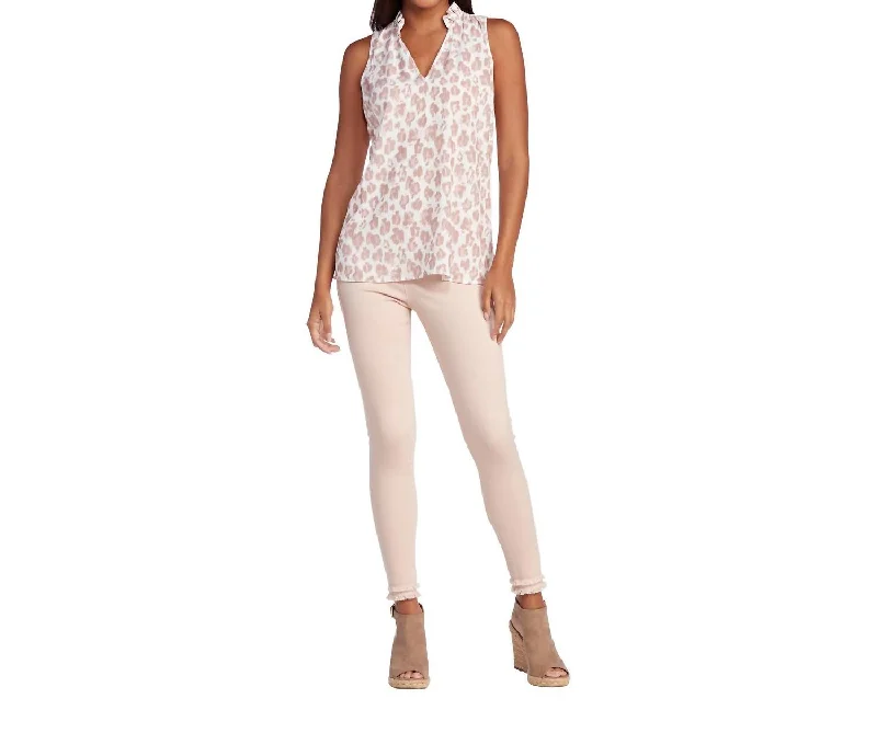 Chic Style Discounts Ferah Top In Blush Leopard