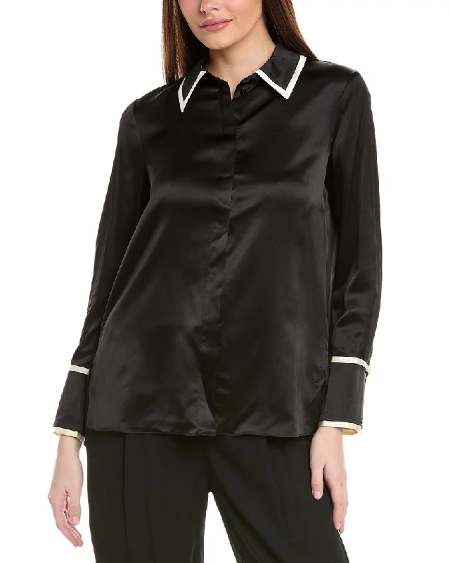 Forward Trendsetter Reiss Murphy Tipped Silk Shirt