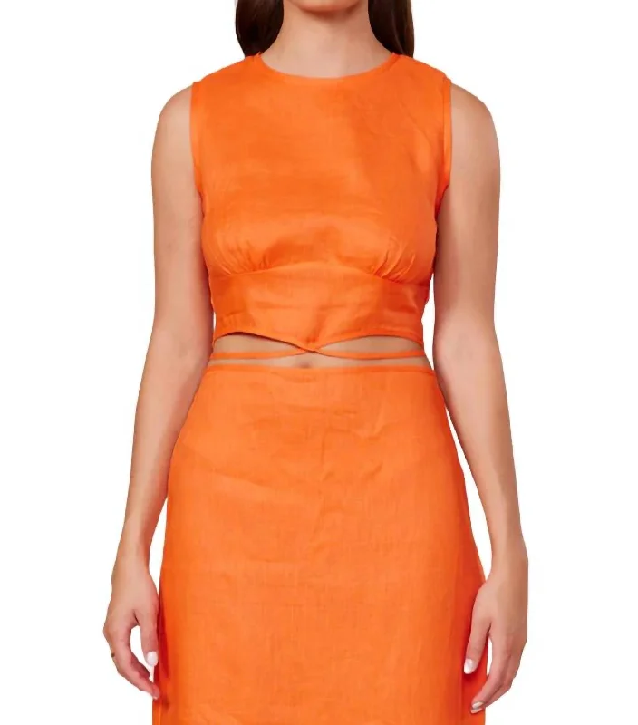 Sale Event, Prices Rock Laurel Tie Top In Orange