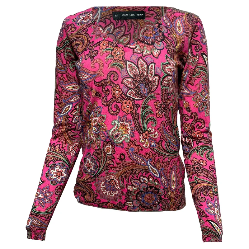 Effortless Style, Endless Impact Etro Paisley Print in Pink Wool