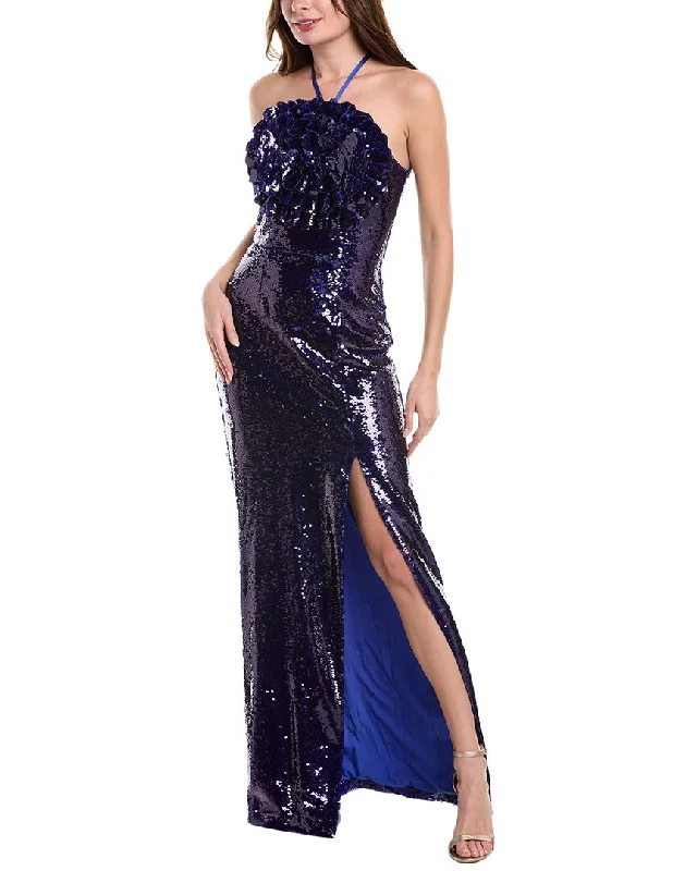 Mega Sales Rene Ruiz Halter Top Sequin Gown