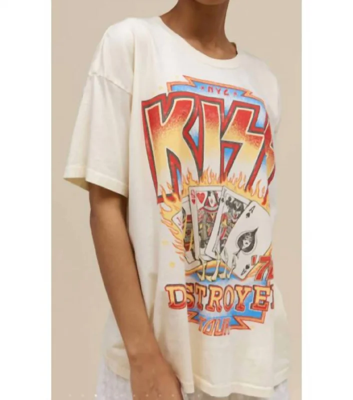 New In This Season Kiss Destroyer Shirt In White