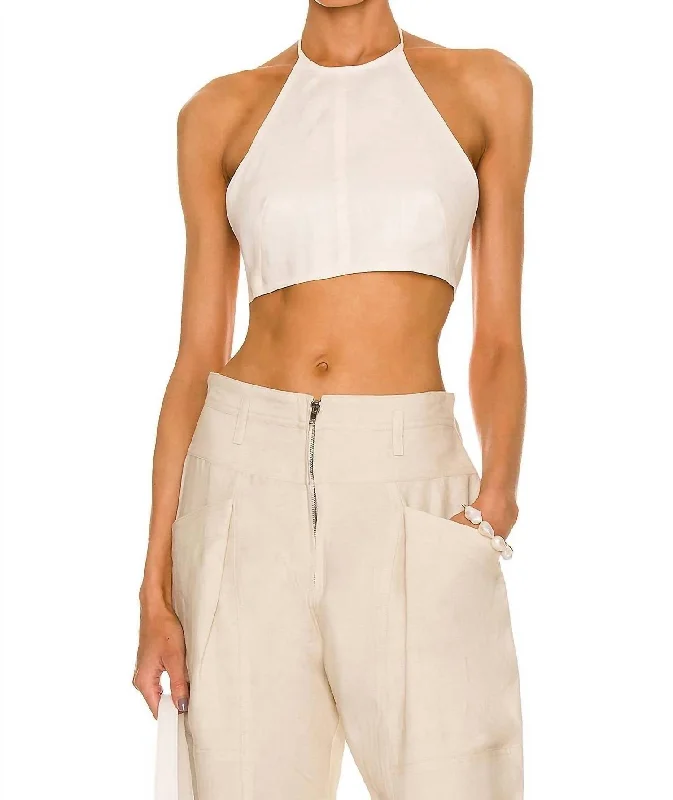 Big Discounts Tie Halter Top In Cream