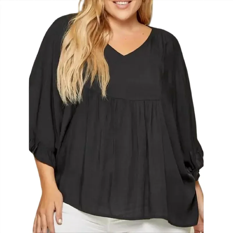 Latest Trends Myrna Black Flowy Top