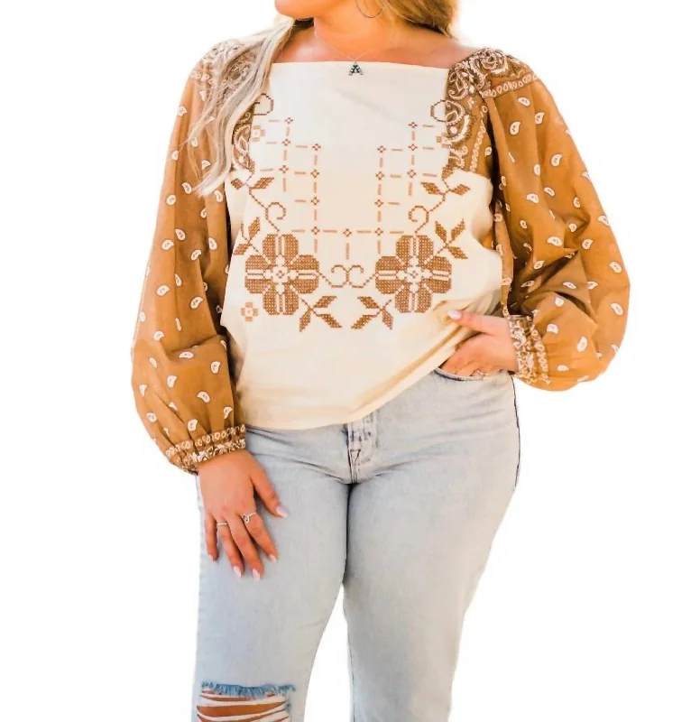 Exclusive Discount Cash Top In Tan