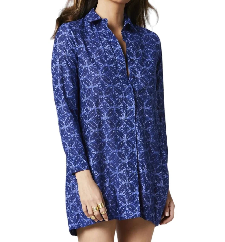 Fashionista Favorites Crete Cotton Peggy Top In Royal