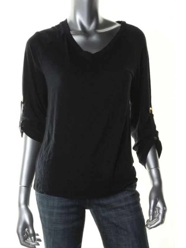 Holiday Attire Sale Womens Slub V-Neck Casual Top