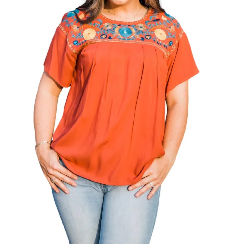 Seize Bargains Reba Top In Orange