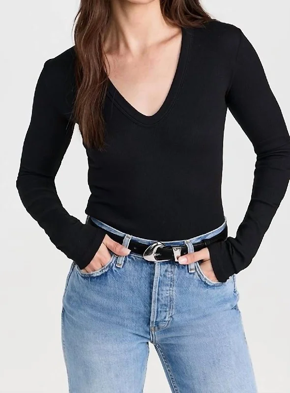 Mega Sales Verona U Neck Shirt In Black