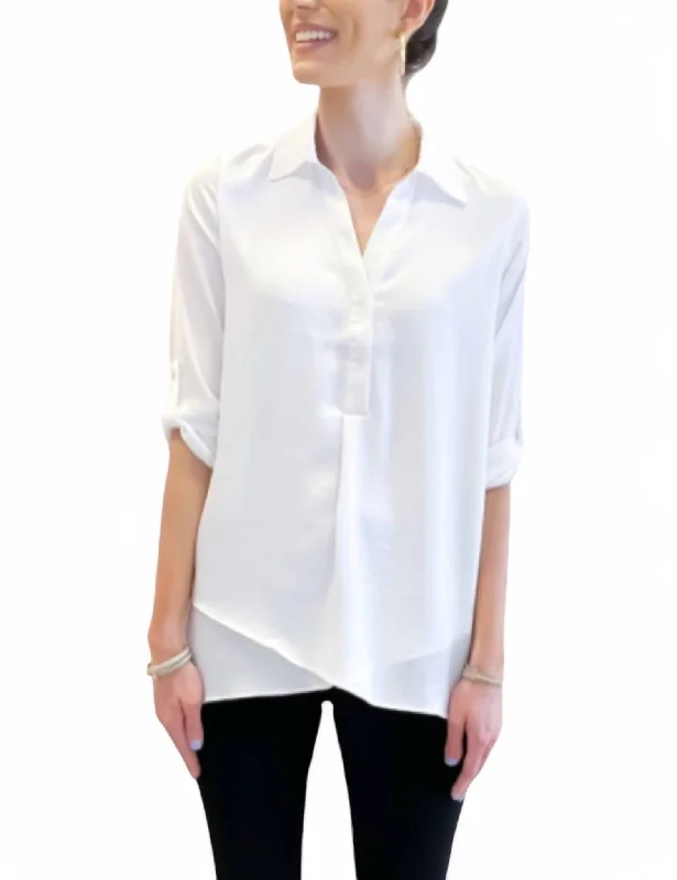 Fashion-Forward Air Flow Top In White