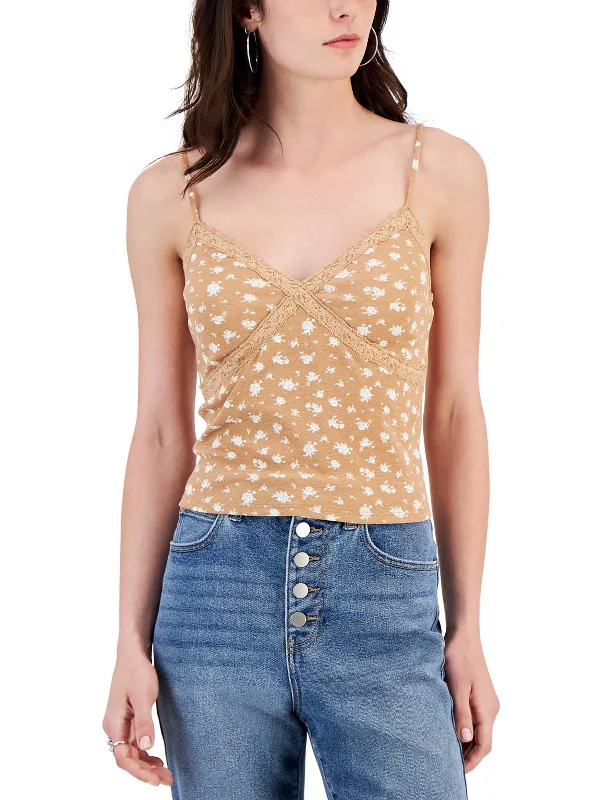 Fashion Sale Womens Embroidered Floral Print Halter Top