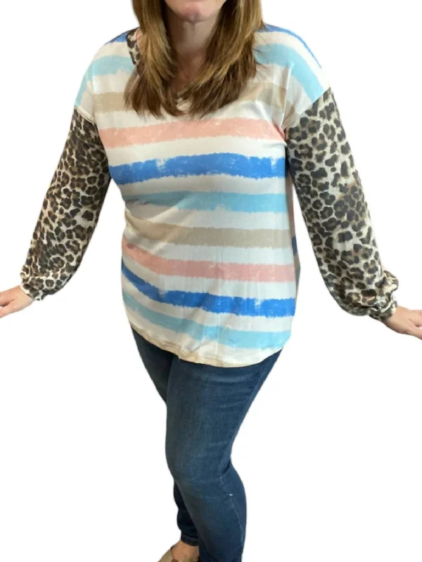 Street Style Discounts Animal Stripes Dream Top In Multi Color