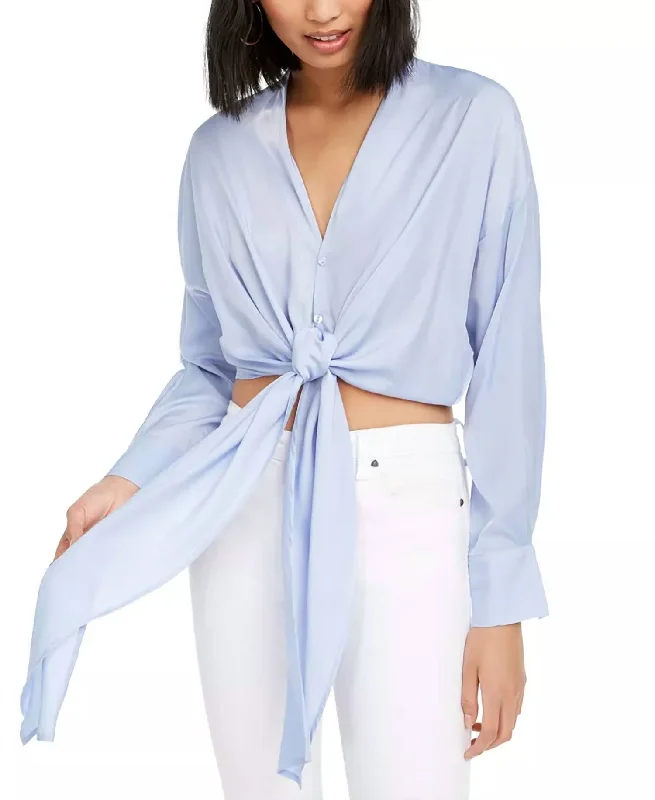 Hot Trends Gloria Tie Top In Blue