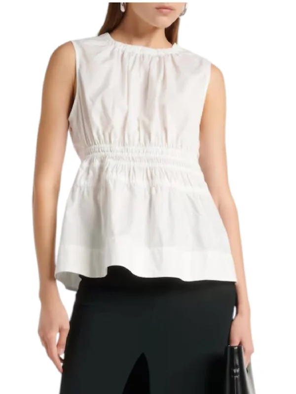 Spring Offer Birdie Poplin Top In Off White