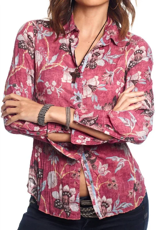 Flash Sale Souk Floral Cotton Shirt In Red