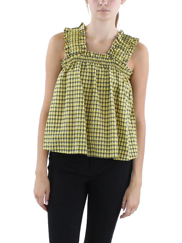 Chic Style Discounts Womens Checkered Gingham Shell