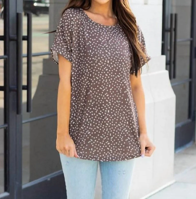 Statement Fashion Offers Emma Dot Top In Brown