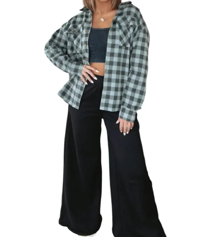 Feminine Style Promotions Called It Checkered Flannel In Slate