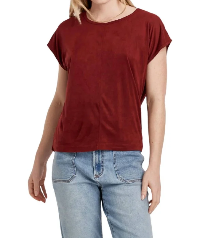 Chic Style Discounts Lacey Suede Top In Compote