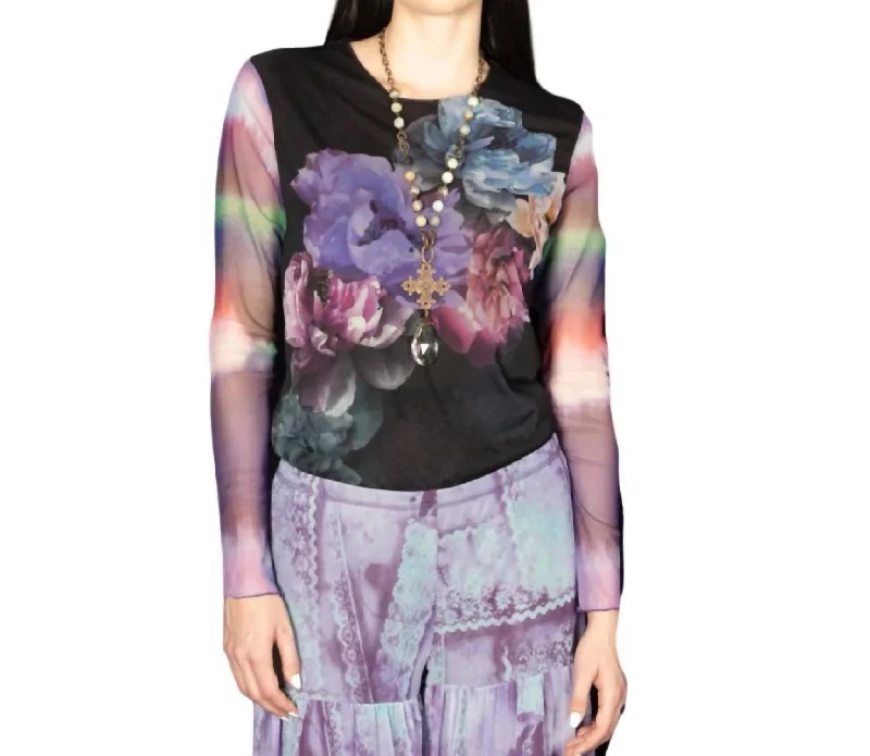 Fashion Forward Femininity Sheer Top In Romance Bouquet