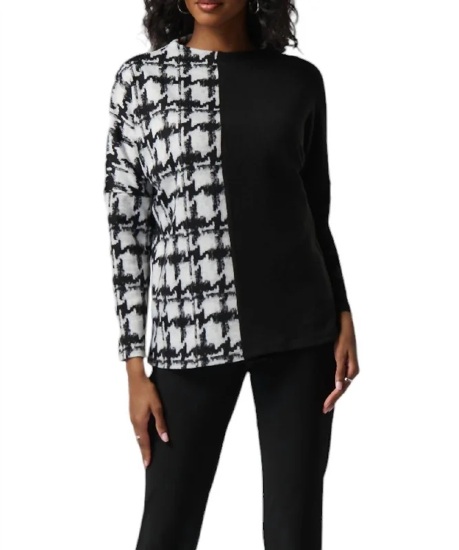 Urban Elegance Deals Two-Tone Top In Off-White/black