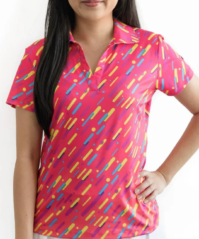 Fashionista Sale Gimme Confetti Golf Polo In Pink