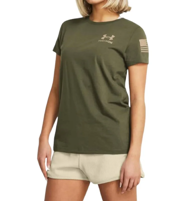 Trendy Styles New Freedom Banner Shirt In Marine Od Green/desert Sand