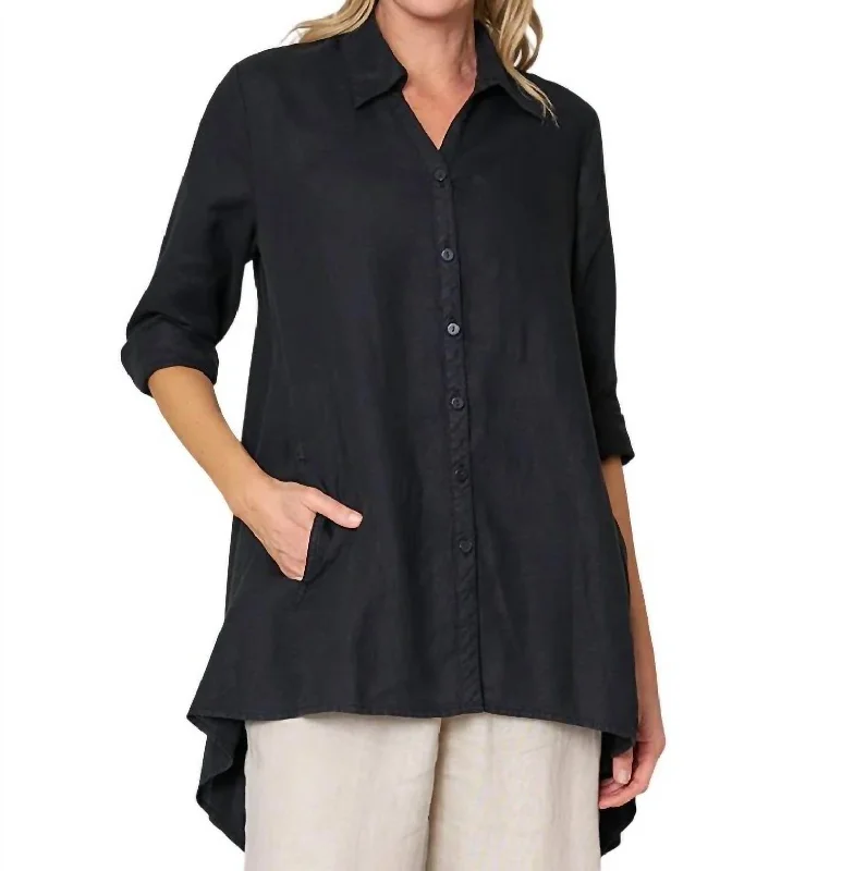 Dive Into Trendy Styles True Form Shirt In Black