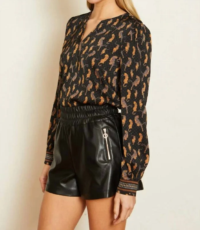 Bold Fashion Sales Arlette Top In Stamped Leopard