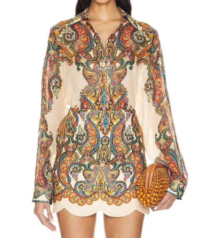 Refined Fashion Sale Ottie Oversized Shirt In Multi Paisley