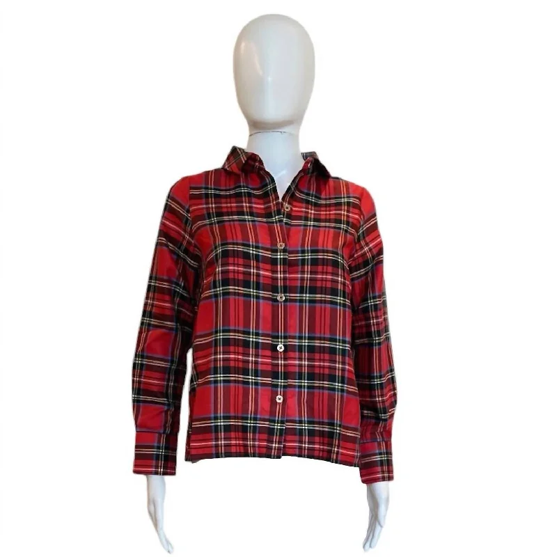 Evening Elegance Comfy Cozy Shirt Of York Plaid In Red Duke