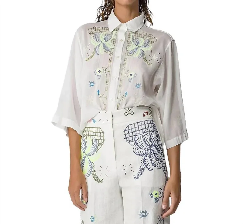 Summer Fashion Eden Embroidery Shirt In Puro